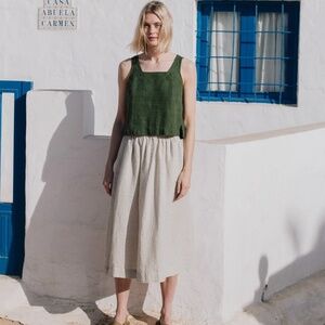 Not Perfect Linen NPL sion skirt midi maxi beige size M 100% Linen